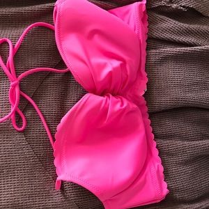SCALLOPED HOT PINK VICTORIA SECRET SWIMSUIT